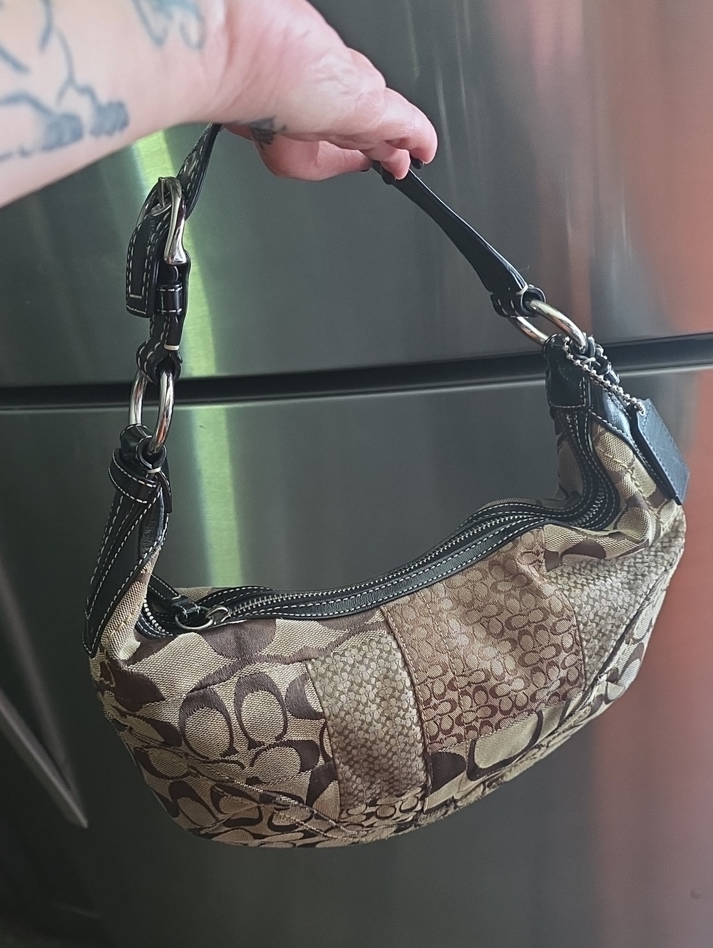 vintage Coach Soho Patchwork Crescent Hobo Bag  F12315